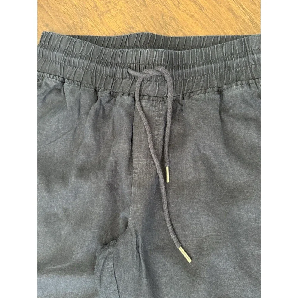 Quince 100% European Linen Blue Pull-On  Wide Leg Pant Women Sz M Coastal EUC